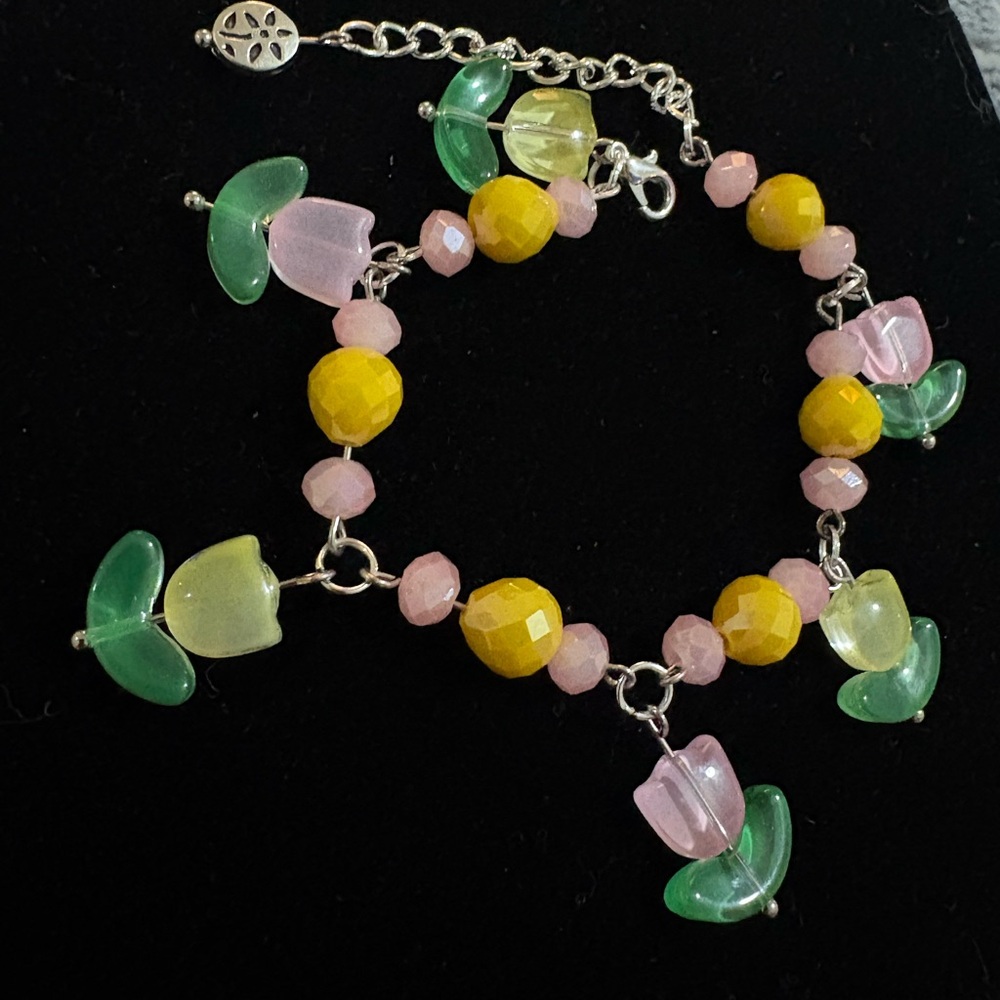 Colorful Beaded Charm Bracelet